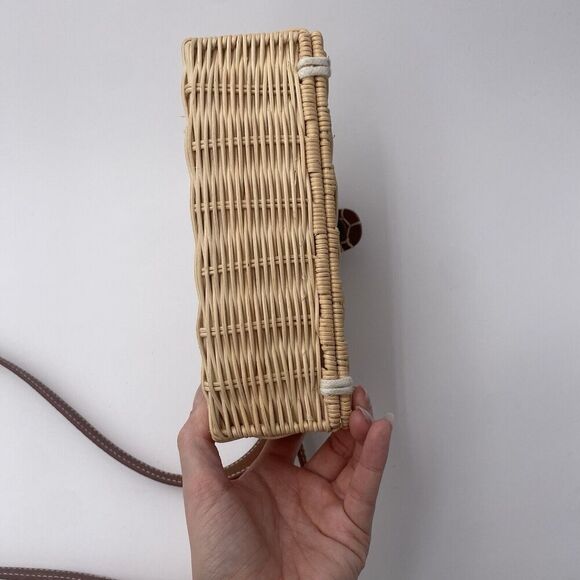 Universal Thread Target Rattan Woven Half Moon Crossbody Bag Faux Leather - Picture 8 of 10